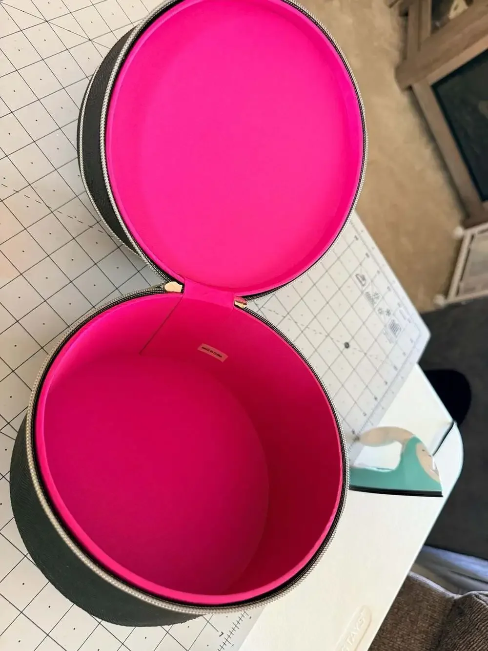 Lancome Paris Round 2-Tier Zippered Makeup Train Case With Mirror